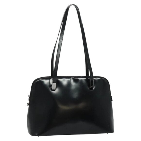 GUCCI Shoulder Bag Enamel Black Silver 002 1038 Auth ti3139 - Picture 1 of 16